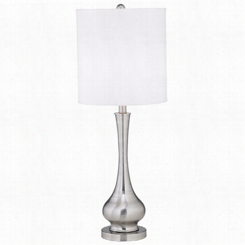 Contemporary Satin Steel Slim Gourd Possini Euro Ddesign Table Lamp