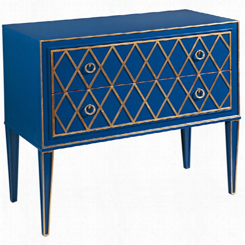 Contemporary Selby Transitional Bright Blue  37-inch-w 2-drawer Hall Chest