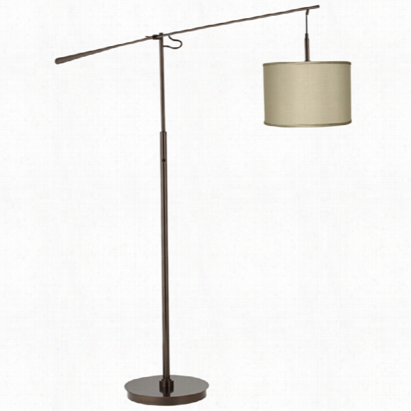 Contemporary  Sesame Shade With Bronze Balance Arm Ffloor Lamp