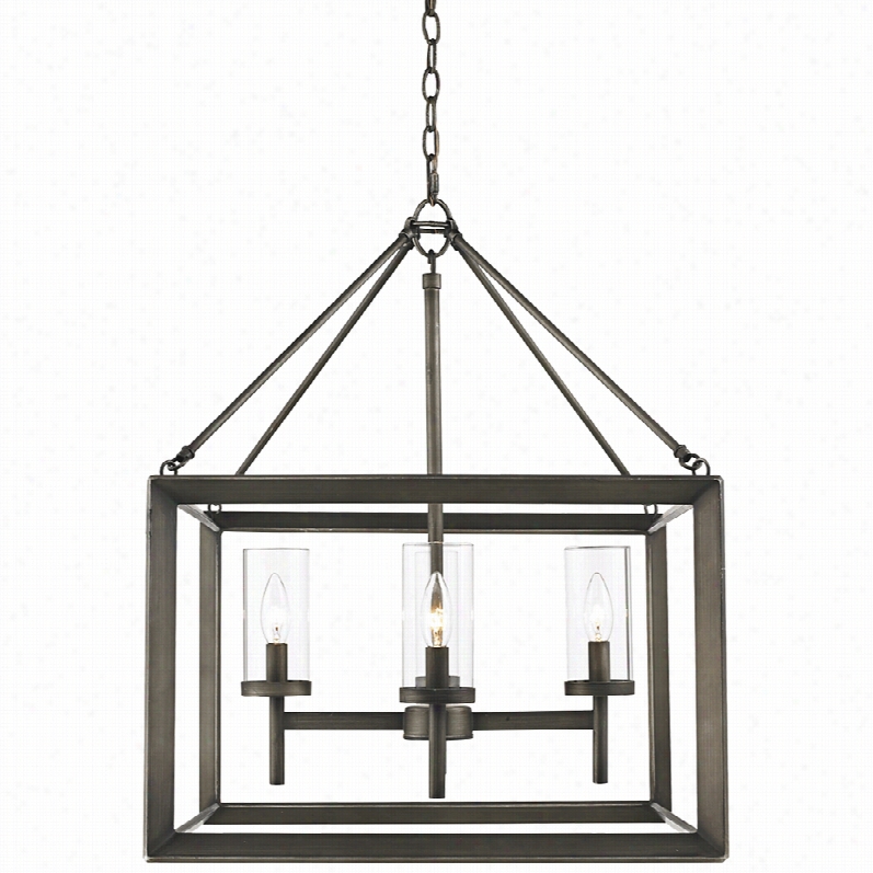 Cnoremporary Smyth Modern Gunmetal Bronze Cage Chandelier