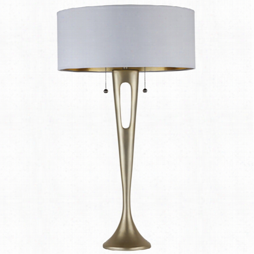 Contemporaary Soiree Gold Metallic Wwhite And Gold Shade Table Lamp