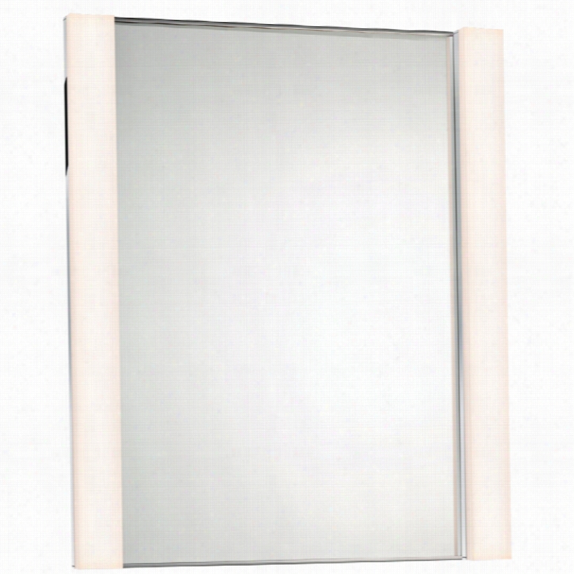 Contemporary Sonneman Mirror With 2-led Lights-30x36 1 /4