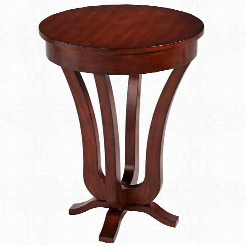 Contemporary Taryn Mahogany 26-inch-h Round Accent Table