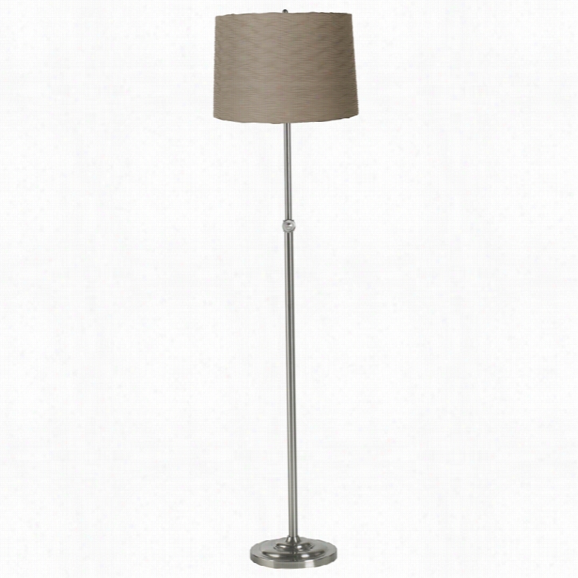 Contemporary Tauep Wave Pleat Shade Brushde Steel Adjustable Floor Lamp