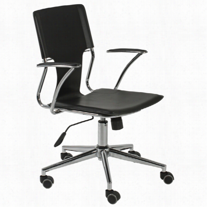 Contemporary Terry Black Faux Leather 34-iinch-h Office Chair