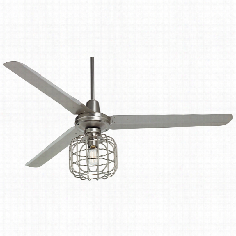 Contemp Orary Turbina Cage Industrial Brushed Steel 60-inch Ceiling Fan