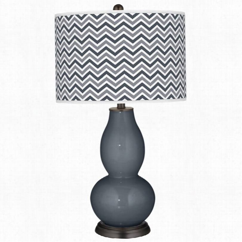 Contemporary Turbulence With Narrow Zig Zag Shade Color Plus Table Lamp