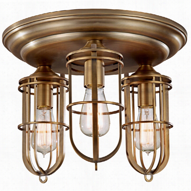 Contemporary Urban Renewal Antique Brass Feiss Ceiling Light