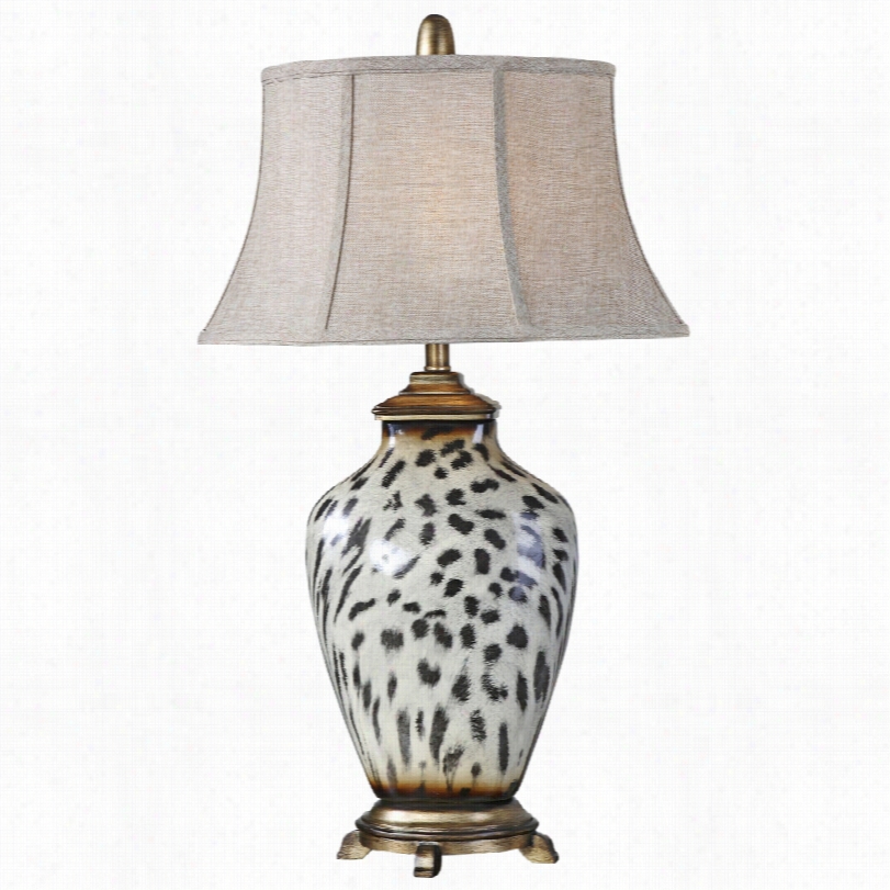 Contemporary Uttermost Malawi Beige Linen 34-inch-h Table Lamp