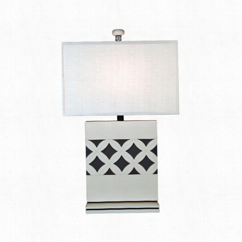 Contempor Ary Vitage Ilnen Tall Off-white Blue 27 1/2-inch-h Table Lamp