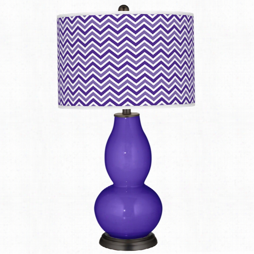 Contemporary Violet With Double Gourd Glass Color Plus Tble Lamp