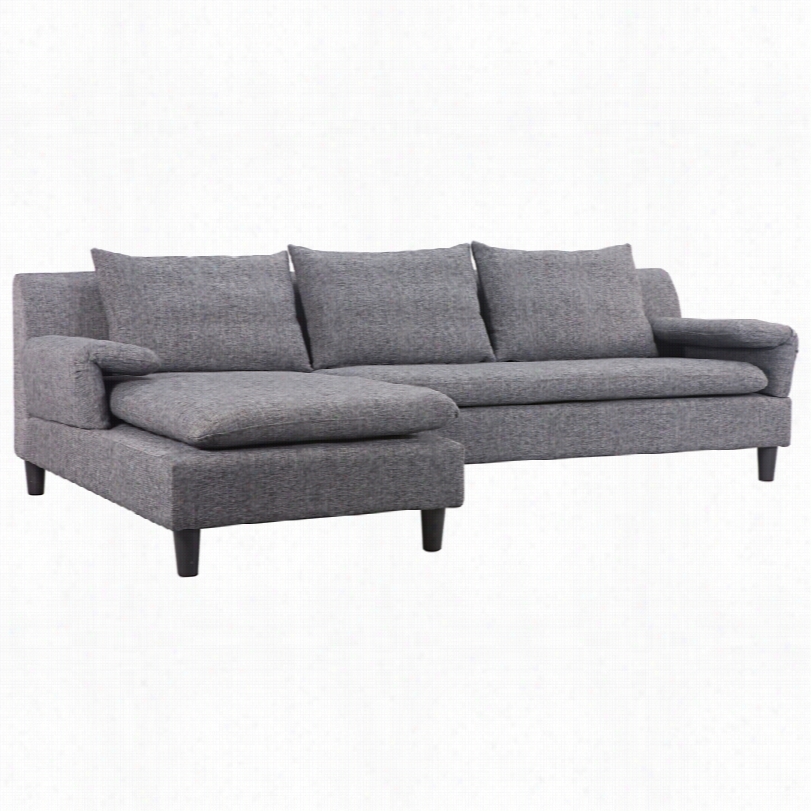 Contemporary Zuo Axiom Ash 102 1/2-inch-w Gray Fabric Sectional Sofa