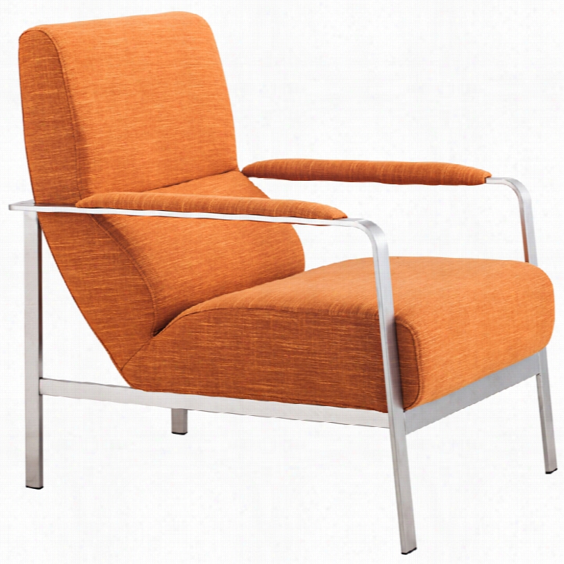 Contemporary Zuo Jonkopign Sunkist Orange 33 1/2-inch-h Arm Chair