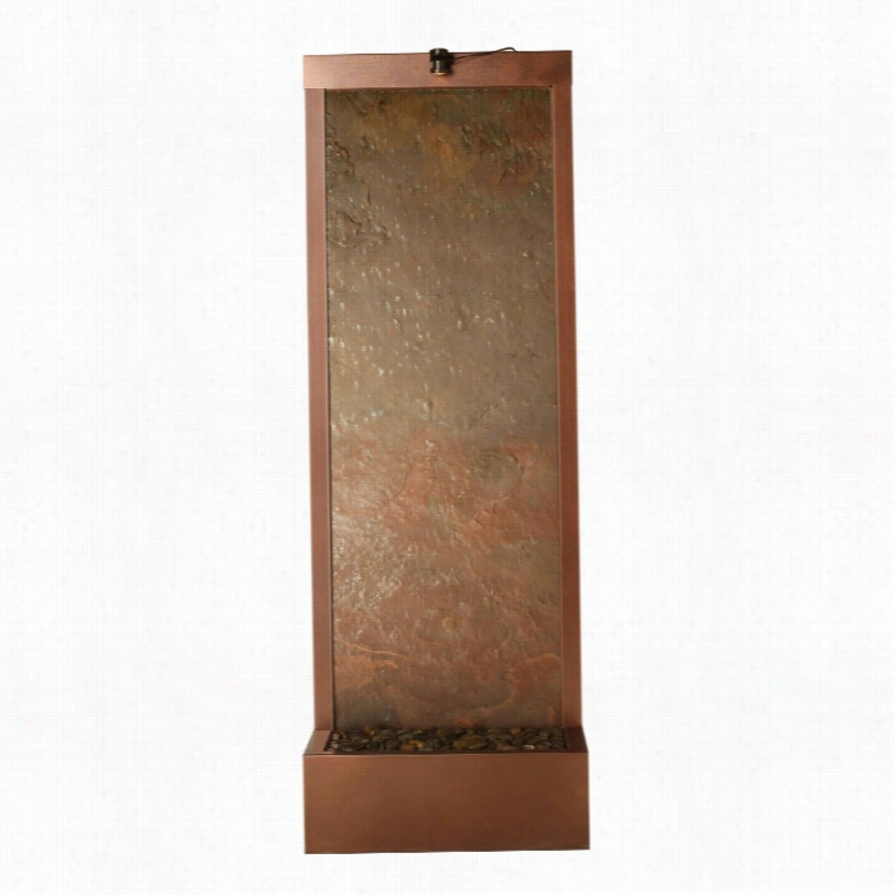 Gardenfall 90-inch Slate And Copper Vein Floor Fountain