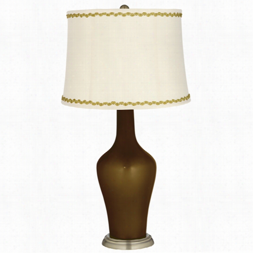 Transitional Bronze Metallic And Relaxed Wav Trim Anya  Table Lamp