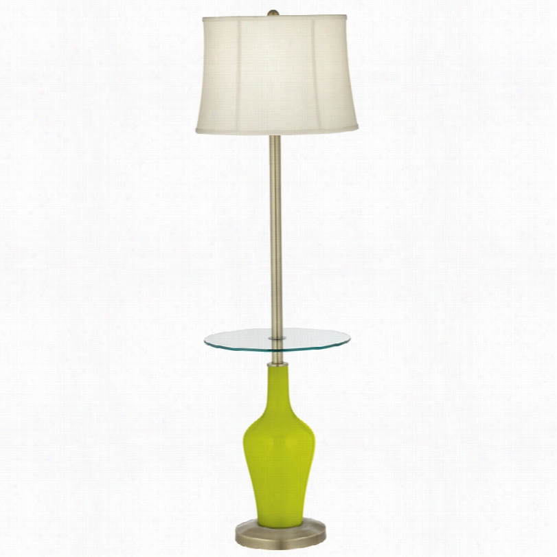 Transitional Color Plus␞ Pasgel Green Glass Design Table Floor Lamp