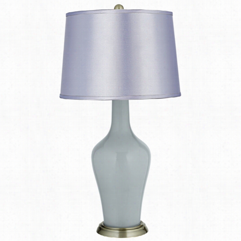 Transitional Color More Satin Periwinkle Uncertain Gray Anya Table Lamp