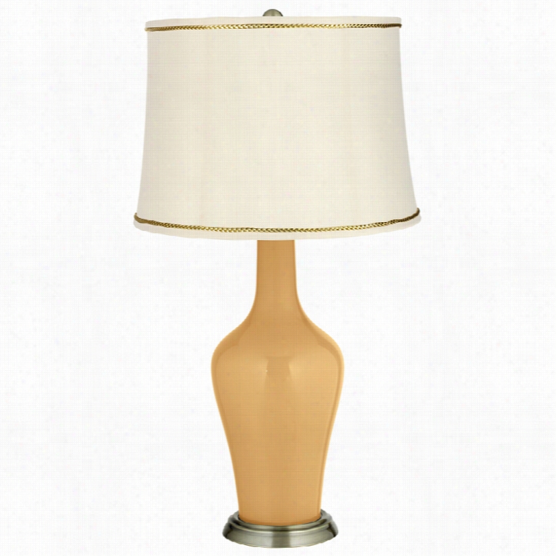 Transitional Harvest Gold Anya With President's Braid Trim Tale Lamp