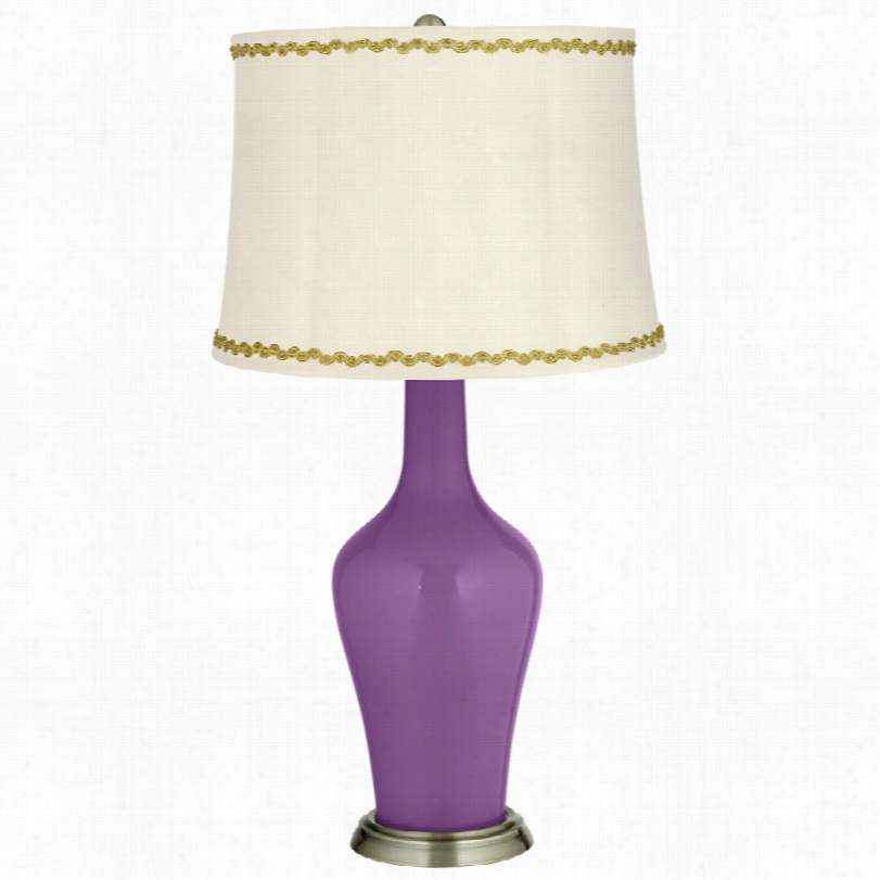 Transitional Pas5ionatee Purplea Nd Relaxed Wave Trim Anya Table Lamp