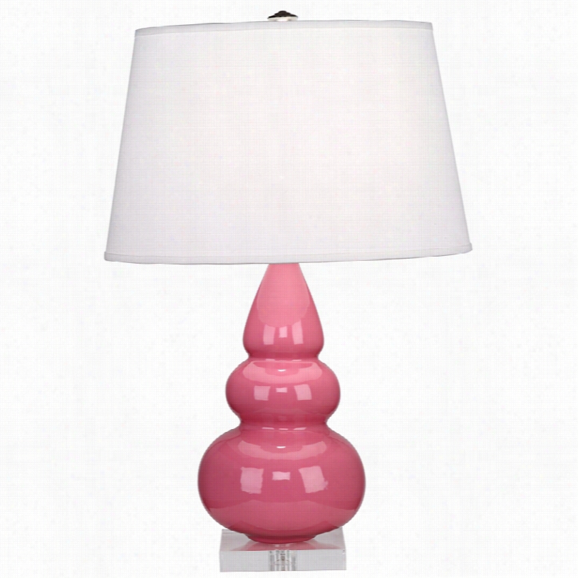 Transitioonal Pink Triple Gourd Ceramic 4-inch-h Robert Abbey Table Lamp
