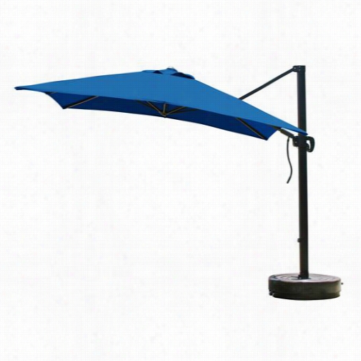 California Umbrella Cali338117 10'x10' Square Cantilever Crank Lift Multi Positon  Umbrella