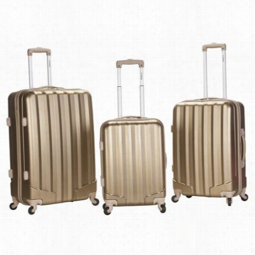 Fox Luggage F185 3 Piecemmeqtllic Polycarbonate/abs Upright Set