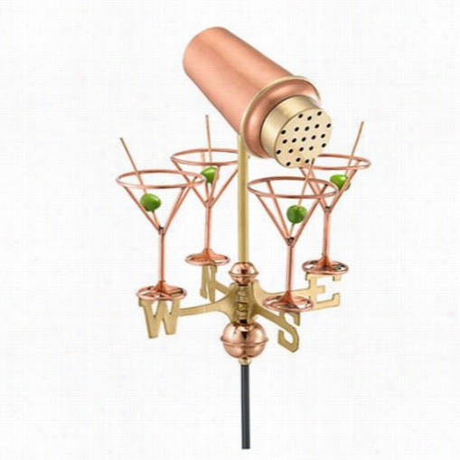 Good Direitons 8861pr Martini With Lasses Weathervane In  Polished Copper