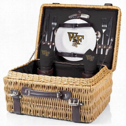 Picnic Time 208-40-179-614-0 Champion Wake Forst University Demon Deacoms Digital Print Basket In Black