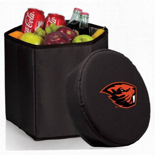 Picnic Time 596-00-179-484-0 Oregoj State Beavers Digital Print Bongo Cooler And Seat In Black