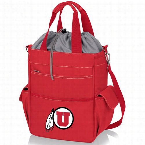 Picnic Time 614-00-100-024-1 Activo University Of Utah Utes Digital Printwaterproof Tote In Red