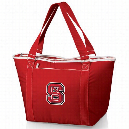 Picnc Time 619-00-100-422-0 Topanga North Carolina State Olfpack Embroidered Cooler Tote In Red