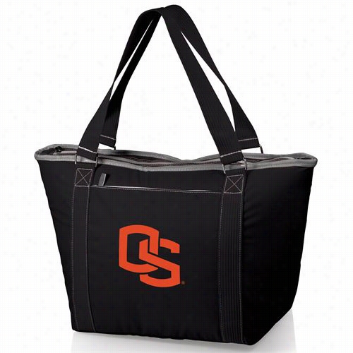 Picnic Time 619-00-715-482-0 Topanga Oregon State Beawers Embroidered Cooler Tote In Black