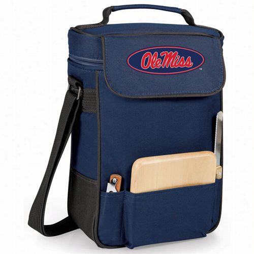 Picnic Time 623-04-138-474-0 University Of Mississippi Rebels/olemiss Digital Print Duetwine And Cheese Tote In Navy