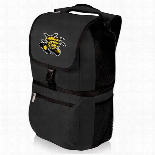 Picnic Time 634-00-175-014-1 Zuma Wichita State University Digital Print Backpack In Black