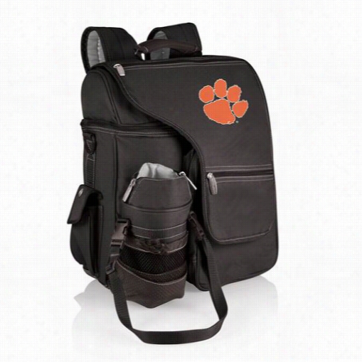 Picnic Time 641-00-175-104-0 Trismo Clemson Uu Tigers Digital Stamp Backpack In Black