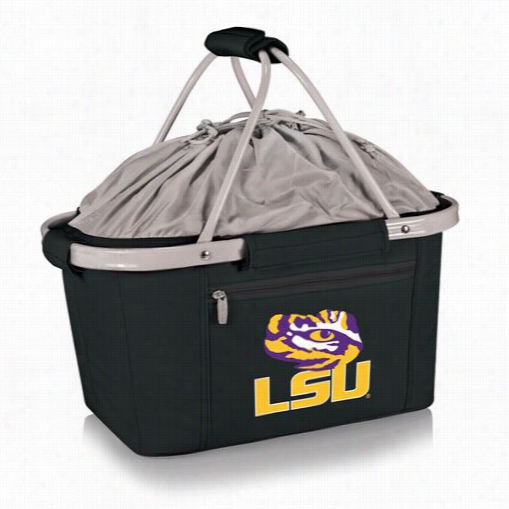 Picnic Time 645-00-175-294-0 Metro Louisiana State University  Tigers  Di Gital Print Bas Ket In Black