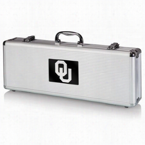 Picnic Time 681-00-179-453-0 Fier O University Of Oklahoma Sooners Engraved Barbecue Tools In Black