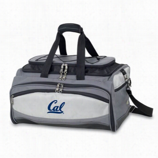 Pi Cnic Tim E750-00-175-072-0 Buccaneer University Of California Berkeley Golden Bears/cal Embroidered Cooler And Barbecue Set In Black