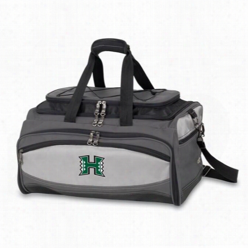 Picnic Time 750-00-175-205-0 Buuccaneer University Of Hawaii Warriors Dig Ital Print Cooler And Barbecue Set In Black