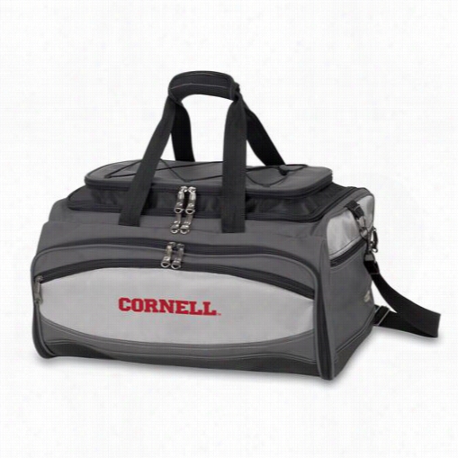 Picnic Time 750-00-175-682-0 Buccaneer Cornell University Bears/bigred Embroidered Cooler  And Barbcuue Set  In Black