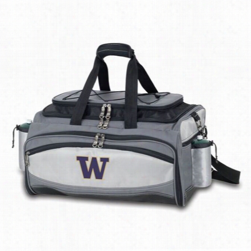 Picnic Time 770-00-175-624-0 Vulcan University Of Washington Huslies Digital Print Basketi N Black