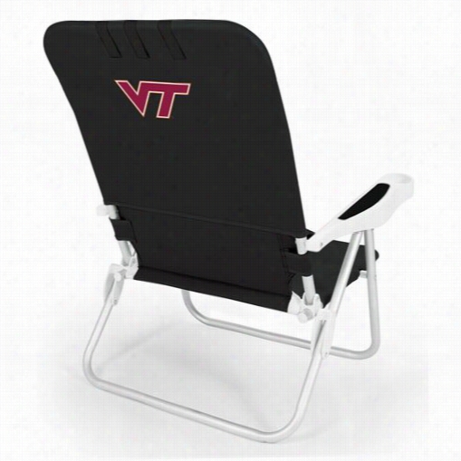 Picnic Time 790-00-179-604-0 Monaco Virginia Tech Hokies Digital Print Beach Chair In Black