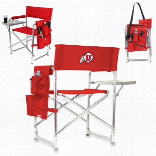 Picnic Time 809-00-100-022-1 University Of Utah Utes Embroideryy Sports Chair In Red