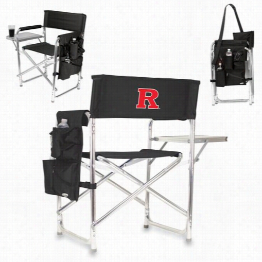 Picnic Time 809-00-179-084-1 Rutgers University Scarlet Knights Dgital Rint Sports Chair In Black