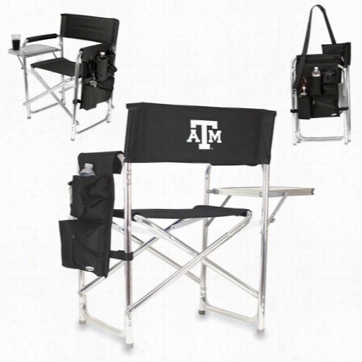 Picnic Time 809-00-179-5662-0 Texas A And M Aggies Embroidered Sports Cjair In Black