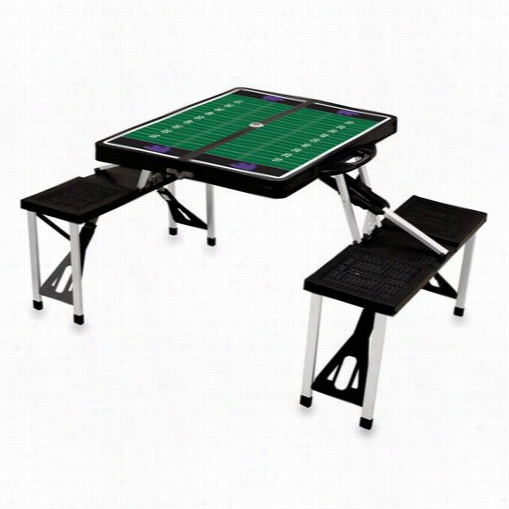 Picnic Time 811-00- 175-255-0 Kansa S State Wildcats Digital Print Picnic Sp Ort Table In Black