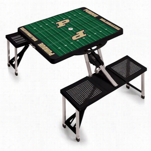 Picnic Time 811-00-175-515-0 Purdue  University Boilermakers Digial Print Picnic Sport Table In Black