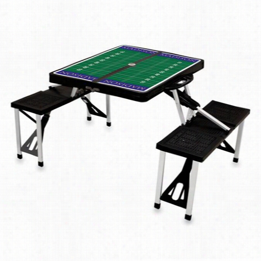 Picnic Time 811-00-175-815-0 James Madison Udukes Digial Print Picnic Sporrt Table In Black