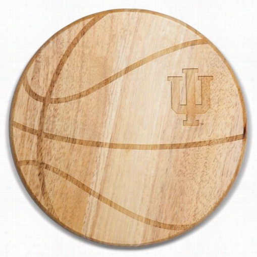 Picnic Time 840-00-505-673-0 Inddiana Seminary Of Learning  Hoosiers Engraving Free Throw Cutting Board  In Natural Wood