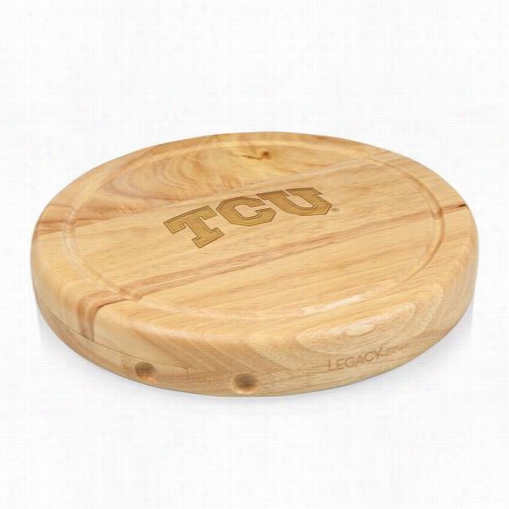 Picnic Tme 854-00-505-843-0 Circo Texas Christian University Horned Frogs Engraved Chopping Board Iin Natral Wood